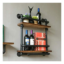 Yxx max -Carrellino salvaspazio Cucina Mensola, Industriale Retro Solido Legno Acqua Pipe Wine Rack a Parete a Parete Vino della Parete Cabinet Wine Rack Wine Rack Rack Wine Glass