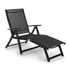 blumfeldt Pomporto Lounge - Sdraio da Giardino, Sedia a Sdraio, Superficie: 173,5 x 51 cm, Schienale Regolabile in Altezza in 7 Punti, Base Idrorepellente, ComfortMesh, Pieghevole, Antracite