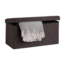 Relaxdays 10019048_93 Pouf con Contenitore XL, con Coperchio, Panca Pieghevole, Sgabello Poggiapiedi, 36x76x38 cm, Marrone