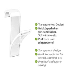 WENKO Gancio scaldasalviette trasparente set 2 pezzi - set 2 pezzi, Plastica, 2.5 x 10.5 x 7 cm, Trasparente