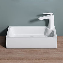 doporro Lavabo da Appoggio, Lavandino Bagno 46x26x11 cm, Lavabo da Minerale fuso Colossum101