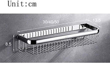 AINIYF Bagno Bagno Doccia Mensola Organizzatore Parete Punch Libero dell'Acciaio Inossidabile 304 Cestino con Gancio incollati Installazione, 3 Formati (Dimensione: 40x13.5x8.5cm)