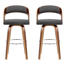 bdb Set di 2 sgabelli da bar con schienale cavo, sedia in legno con telaio per bar, sedie da bar, sgabelli da bar, altezza bancone (colore: grigio-B)