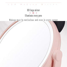 RHAD Specchio per Il Trucco,Specchio Portatile,Specchio di vanità Desktop, Specchio per Il Trucco del Desktop con Funzione di archiviazione, Specchio per Il Trucco Luminoso con Orecchie di Panda