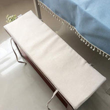 Cuscino antiscivolo per panca con cravatta, morbido cuscino per sedia a sdraio, cuscino per dondolo, 2 posti, grande cuscino da giardino (bianco, 80 x 30 cm)