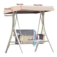 Tyfiner Tettuccio di Ricambio Universale per Dondolo da Giardino, Copertura per Soffitto Battente Cortile Esterno Dimensioni: 191 * 120 * 18/23 cm,001