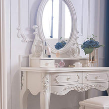 Specchiera Tavolo Cosmetici Con 3-colore Touch Screen Dimmerabile Specchio,Tavolo Da Trucco Con Specchio Ovale E 4 Cassetti,Tavolo Cosmetici Con Sgabello Imbottito-Bianco 100x45x165cm(39x18x65inch)