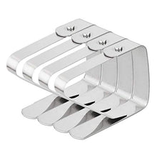 GAKIN - Set di 12 morsetti quadrati per tovaglia in acciaio INOX, misura grande, in acciaio INOX, per esterni, colore: Bianco