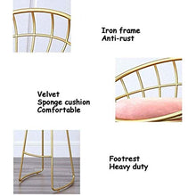 Dongy Bar Sedia d'oro Semplice Moderna Ferro Sgabello da Pranzo Home Indietro Oro caffè di Svago di Alta Vento Adatto for Interno Sedie (Color : Seatheight45cm)