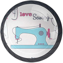 I Love Sewing Set Pomelli per Porta Set di 4 Pomelli per Mobili Manopole per Cassetti Cucina Armadio Vetro