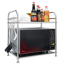 &ripiano di stoccaggio Ripiano da cucina, Scaffale for forno a microonde in acciaio inossidabile Contenitore for spezie Contenitore for utensili da cucina Stoccaggio -2 strati Scaffale di finitura