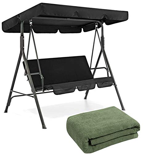 WeiX Dondolo,Dondolo da Giardino,tettoia per Altalena, Sedile per Sedia a Dondolo, Sostituzione dell'amaca, Impermeabile, per Giardino Esterno, Protezione UV + Coperta