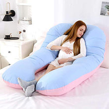 QWC Cuscini di maternità per Dormire DING Cuscino di maternità in Cotone a Forma di U Biancheria da Letto con Cuscino per Dormire