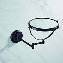 AJH Specchio per Il Trucco da Parete, ingrandimento 1X / 5X, Specchio da Bagno Specchio cosmetico da Trucco 360 e Girevole Estensibile per Hotel da Bagno, Rame Nero per s