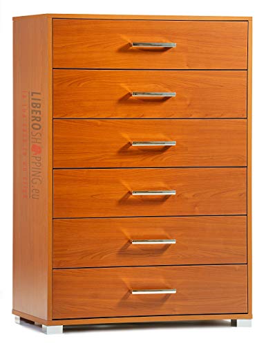 LIBEROSHOPPING.eu - LA TUA CASA IN UN CLIK Mobile cassettiera 6 cassetti Grandi cm 81x44x118H (Ciliegio)