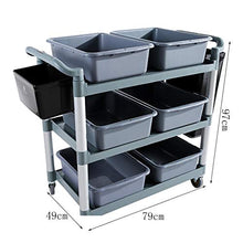 Carrello Multifunzione da Cucina，Carriera A Tre Piani in PP, Auto da Collezione, Stoviglie, Ristorante Dell'hotel, Auto da Raccolta Multifunzione, Lavastoviglie, Carrello di Servizio