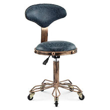 Poltrone Nubao Parrucchieri Taglio Sgabello su rotelle, Sgabello Regolabile con Grigio Panno di Lino Sedile, Altezza Regolabile 43-53 cm, supportati Peso 160 kg, Sgabello Regolabile con Schienale for