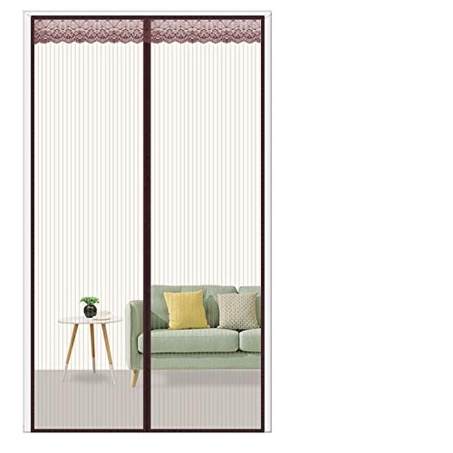 Zanzariera Magnetica 105x240cm(41x94inch) Rete Tenda Anti Zanzare Animali Domestici, Colla Camerette per Bambini, Marrone