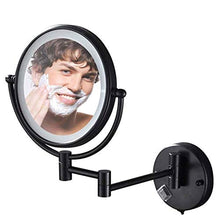 WZDD Specchio per Trucco da Parete, Specchio Ingranditore con Luce LED, Ingranditori 5X Specchio Cosmetico Illuminato, Rotazione a 360° Specchio da Bagno Rotondo