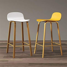 GYPPG Sgabello Bar Minimalista Contemporaneo con Schienale Basso, sedie Cucina per la Colazione con Sedile in plastica Ecologica/Gambe in Metallo - Rosa
