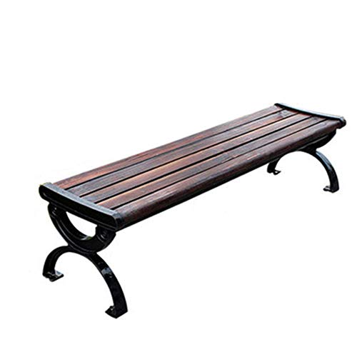GaoF Panchina da Giardino in Metallo per Esterni, Struttura in ghisa e panchina da Giardino in Legno anticorrosivo, Panca da Portico retrò con bracciolo Schienale, per Patio Prato Quadrato
