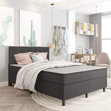 FAMIROSA Letto a Molle Grigio Scuro in Tessuto 140x200 cm-4794