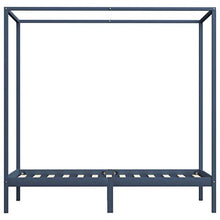 SKM Giroletto con Baldacchino 2 Cassetti Grigio in Pino 100x200 cm
