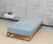 Biberna 0012344 Lenzuolo Frottee-Stretch (Altezza Materasso max. 22 cm) 1X 180X200 cm > 200X200 cm, Bluastra