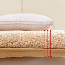 QVIVI Materasso Futon, Pieghevole Agnello Peluche Tinta Unita Antiscivolo Pavimento Materassi Letto futon Addensato Materasso Tatami Beige 1.2 * 2M