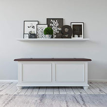 Homemania 1000_PF Cassapanca Acanto, Noce, Bianco in Legno, 120 x 42 x 50 cm
