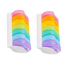 2pcs pillola medicina scatola 7 giorni settimanale portatile di stoccaggio della droga contenitore arcobaleno