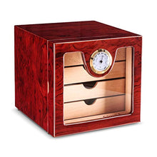 Umidificatore per Sigari Armadietto per Sigari Scatola per Umidificazione per Sigari Legno di Cedro Legno Massello Struttura in Legno A Tre Strati Grande capacità può Contenere 50 Sigari