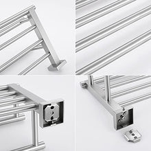 KES Mensole Portasciugamani Con Due Barre di Tovagliolo Minimalista, Acciaio INOX, Acciaio Spazzolato, A2112-2