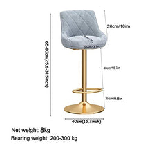 Sgabelli da Bar Sedia Sgabelli da Bar con Schienale Girevole Regolabile in Altezza Sgabelli Pub sedie da Cucina Stool Set di 2/4 Regolabile Sgabello da Bar (Color : Gray, Size : 1pcs)