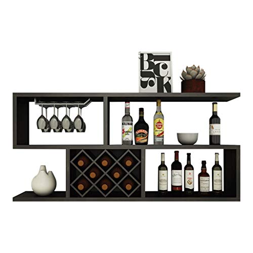 Porta Bottiglie da Vino Portabottiglie per Vino Legno parete cremagliera del vino, bottiglie di vino e Calici Bicchieri, bagagli for la cucina, sala da pranzo, Bar, Wine Cellar Scaffale per Vino Porta
