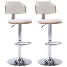 vidaXL 2X Sgabelli da Bar Trespoli Mobili Scranni Pub Sedute Seggiole Sedie Alte Arredo Poltrone Arredamento Bianchi in Legno Curvato e Similpelle