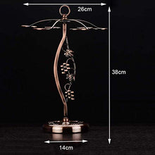 QTWW Portabottiglie da appoggio in Metallo Color Bronzo con Motivo a vortice, vetrinetta per 6 Bicchieri da Vino