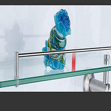 GDFEH Scaffale per Il Bagno in Acciaio Inox Scaffale a Parete a Muro Testamento in Vetro temperato Tavolo da Bagno Posaggio da Bagno in Vetro, 52 * 12 * 10 cm (Dimensione: 52 * 12 * 10 cm)