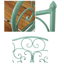 Panche da Giardino In Metallo Per Esterni,Panchina Da Giardino Retrò In Ghisa Resistente In Legno Massello Poltroncina Con Schienale Fantasia,Per Ponti, Passaggi di Lavoro, Banchi D'ingresso
