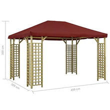 Festnight Gazebo, Gazebo da Giardino, Padiglione da Esterno Terrazza, Resistente Acqua e Polvere 4x3 m bordò