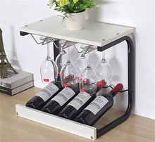 Cremagliere del vino, Wine Rack Wine Bottle Holder 4 Bottiglie di visualizzazione sul desktop stand Shelf multifunzione Calice cremagliera del supporto WTZ012