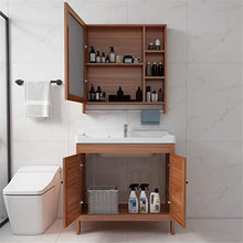 Pavimento in Alluminio Space Bagno Armadio per Mobile Mobile Mobile Banche da Bagno Vanity Set di vanità da Bagno Singolo lavabo (Color : Brown, Size : 48x81x80cm)
