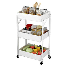 Chunjiao Carrelli a 3 Strati a 3 Strati Pieghevoli Carrello da Cucina Carrello Mobile Acciaio in Carbonio con Ruote universali Installazione Gratuita per Bagno Balcone-Blu Portabottiglie da Vino/por