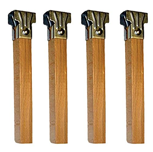 WOLFPACK LINEA PROFESIONAL Set 4 Gambe a Rete in Legno, Neutro, 250X30X30 MM