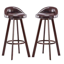 Sgabelli da Bar Insieme di 2 Cucina Bar Colazione Dining Chair contatore sede Morbida for Café Stool Wooden Legs con Il Cuoio Torna Sgabello poggiapiedi Schienale seggiolini Finto Legno Bar