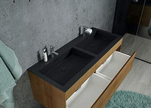 Badplaats B.V. Mobili da Bagno Ontario 120 cm bambù con Il Nero - Armadio mobiletto lavabo Mobili Armadietto