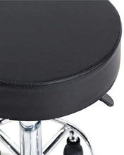LIZHIQIANGdiaodeng Rotonda Sgabello Rotazione di 360 Gradi Bar Stool 5 Ruote girevoli Sedia for Sala da Pranzo Cucina Salotto Sala di Ricreazione Office Cafe, Nero, Bianco (Color : Black)