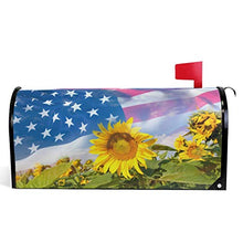 Girasole bandiera americana patriottica 4 ° luglio estate cassette delle lettere copre giardino magnetico decorazione casa giardino dimensioni standard 53,3 cm x 45,7 cm
