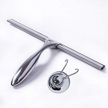 ShinyAmber Glass Wiper Detergente per vetri per vetri in Acciaio Inossidabile Maniglia per Raschietto Pulizia tergicristallo Lavavetri Doccia Specchio per Bagno (Silver, 25 * 17 * 4cm)