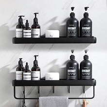 No-Branded Mensola da Bagno Senza Foratura Spazio Alluminio Mensola Portaoggetti per Doccia Bagno Organizer con Portasciugamani e 5 Ganci Rimovibili Mensola da Doccia da Parete per Cucina Balcone